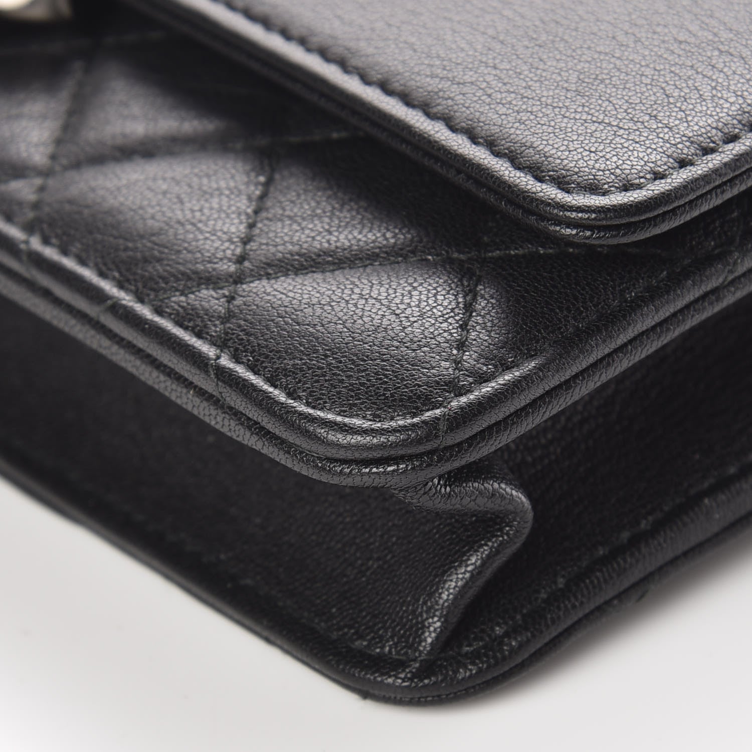 Chanel Lambskin Quilted CC Box Wallet On Chain WOC Black 5 of 11