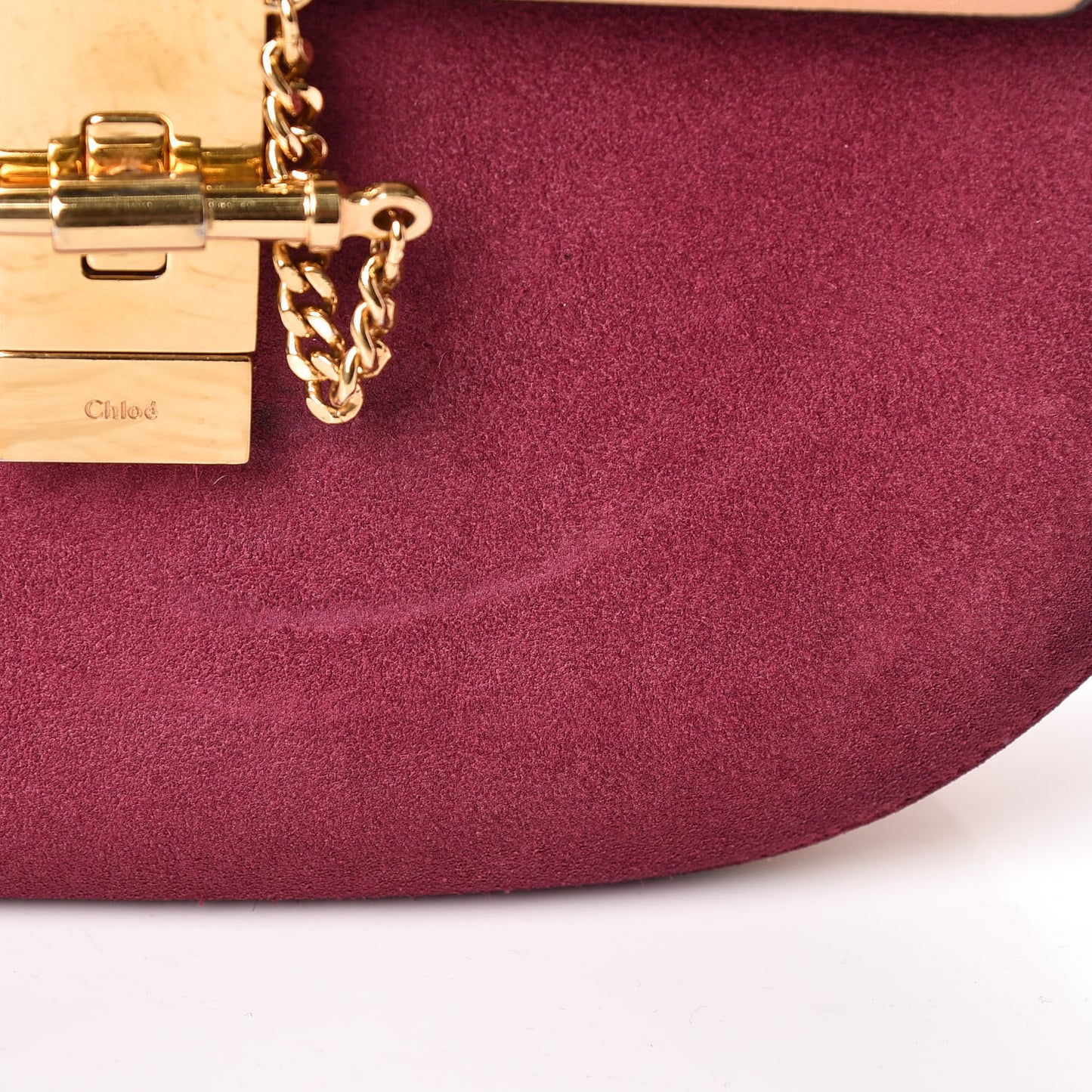 Suede Smooth Calfskin Drew Shoulder Bag Misty Beige