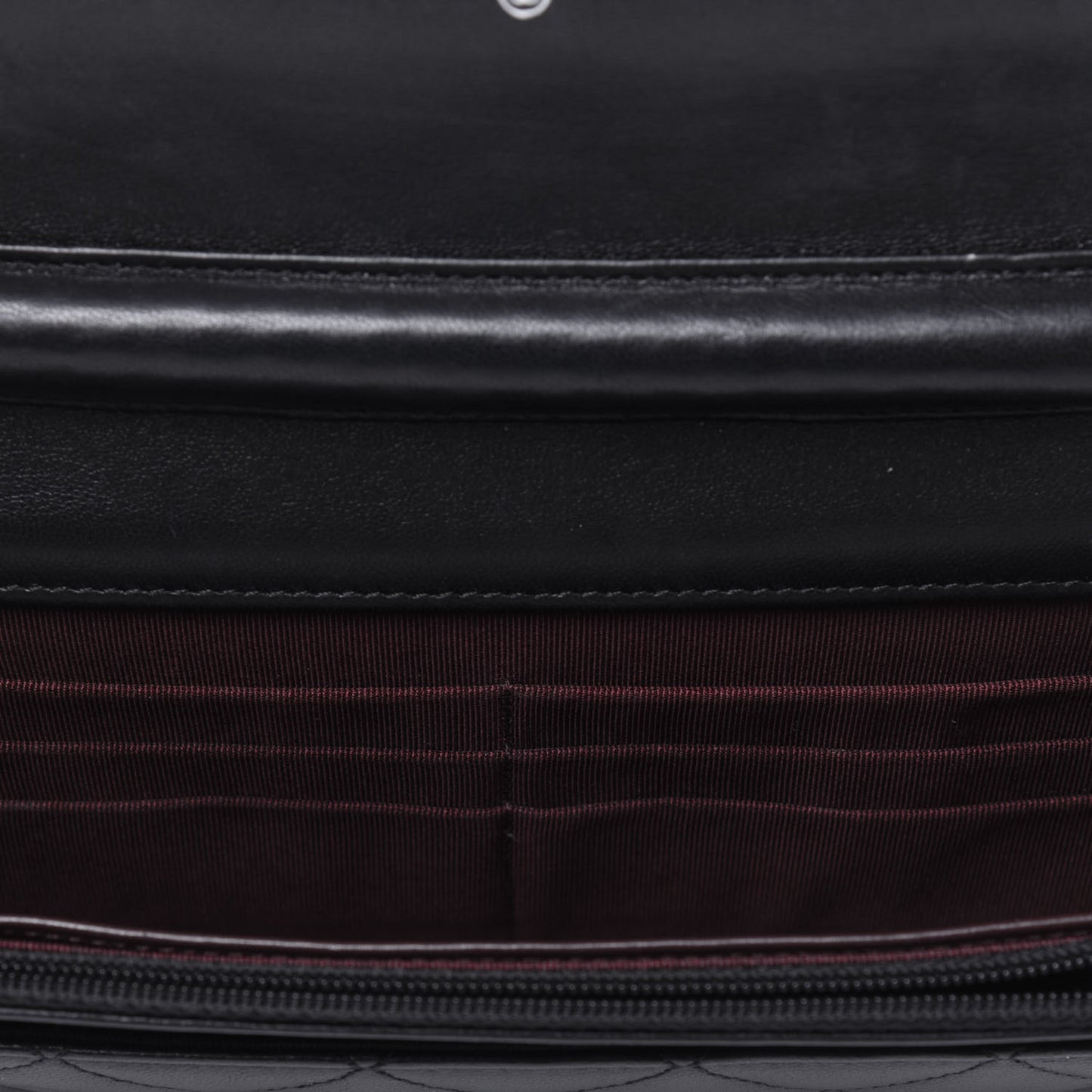 Lambskin Quilted Wallet On Chain WOC Black