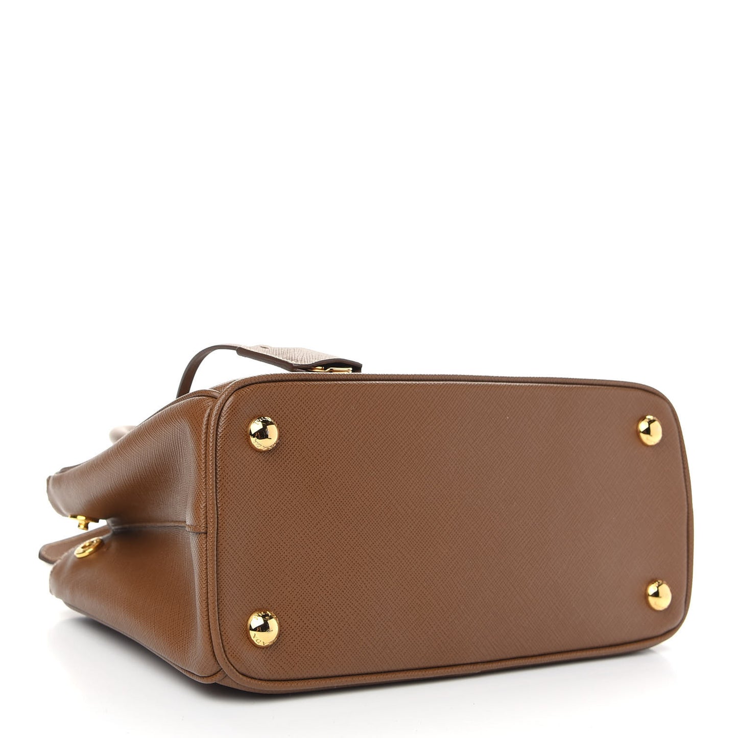 Saffiano Lux Mini Galleria Double Zip Tote Cannella
