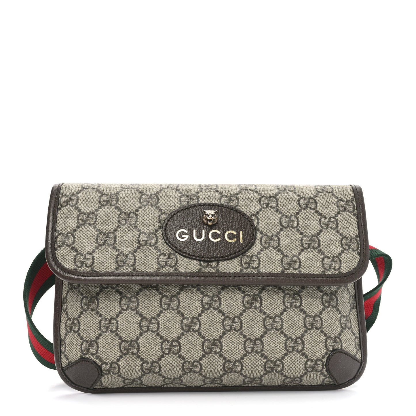 GG Supreme Monogram Neo Vintage Web Belt Bag Brown