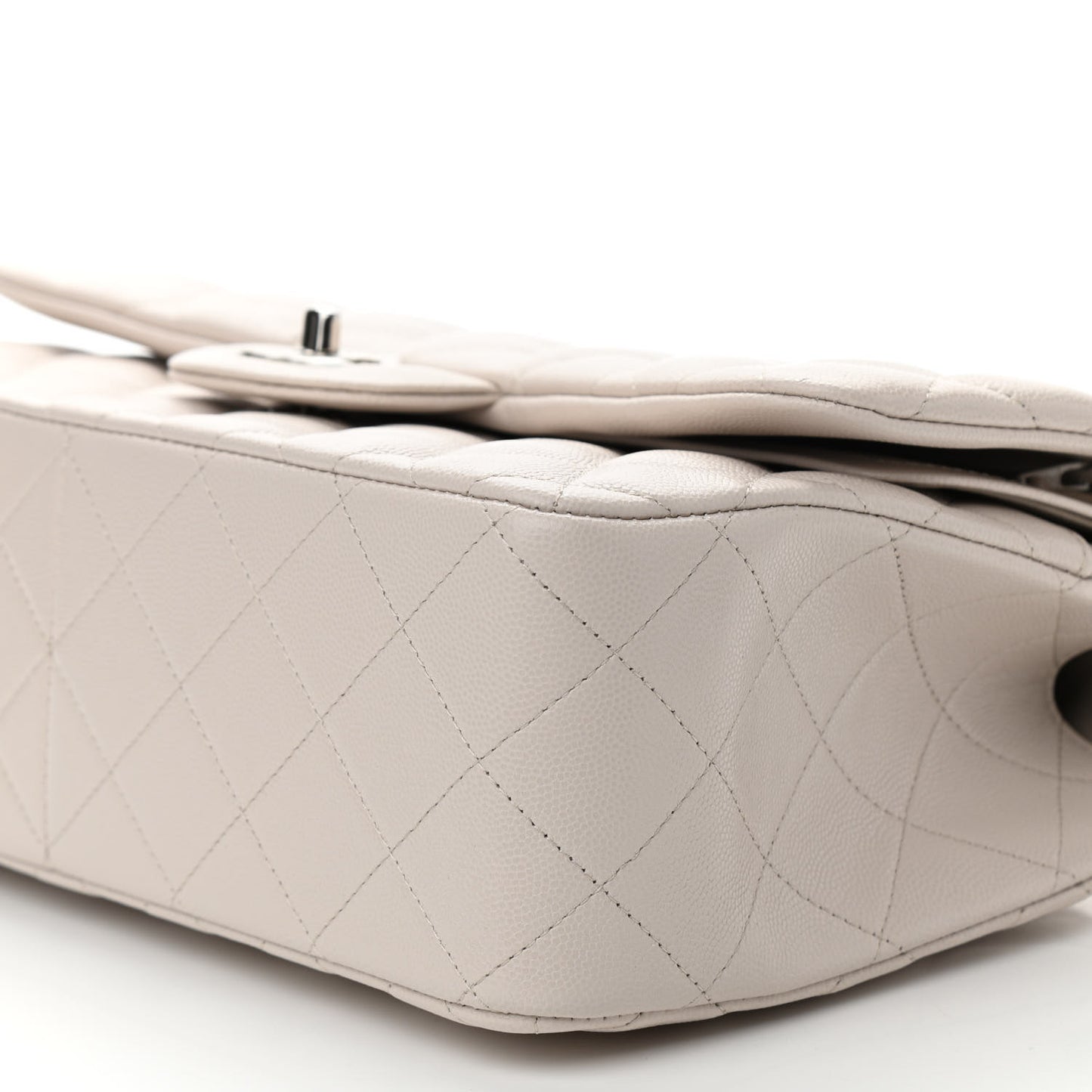 Caviar Quilted Jumbo Double Flap Ivory