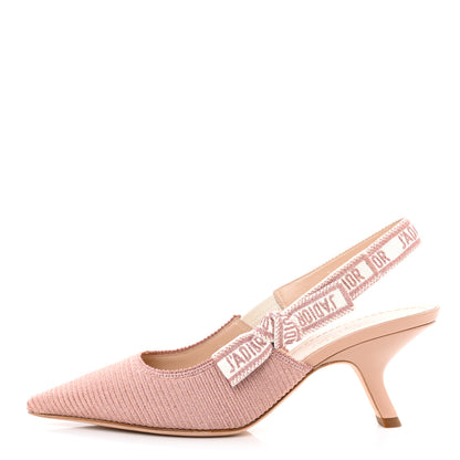 Christian Dior Laminated Cotton Ribbon Embroidered J'Adior Slingback 65mm Pumps 37.5 Rose Des Ve 1 of 9