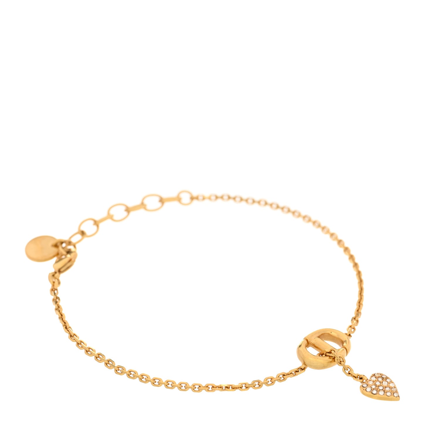 CD Crystal Heart Bracelet Gold