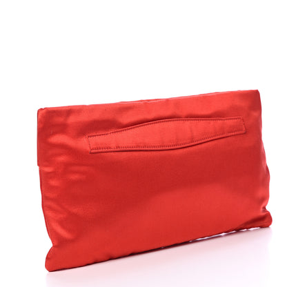 Prada Satin Evening Clutch Fuoco 2 of 13