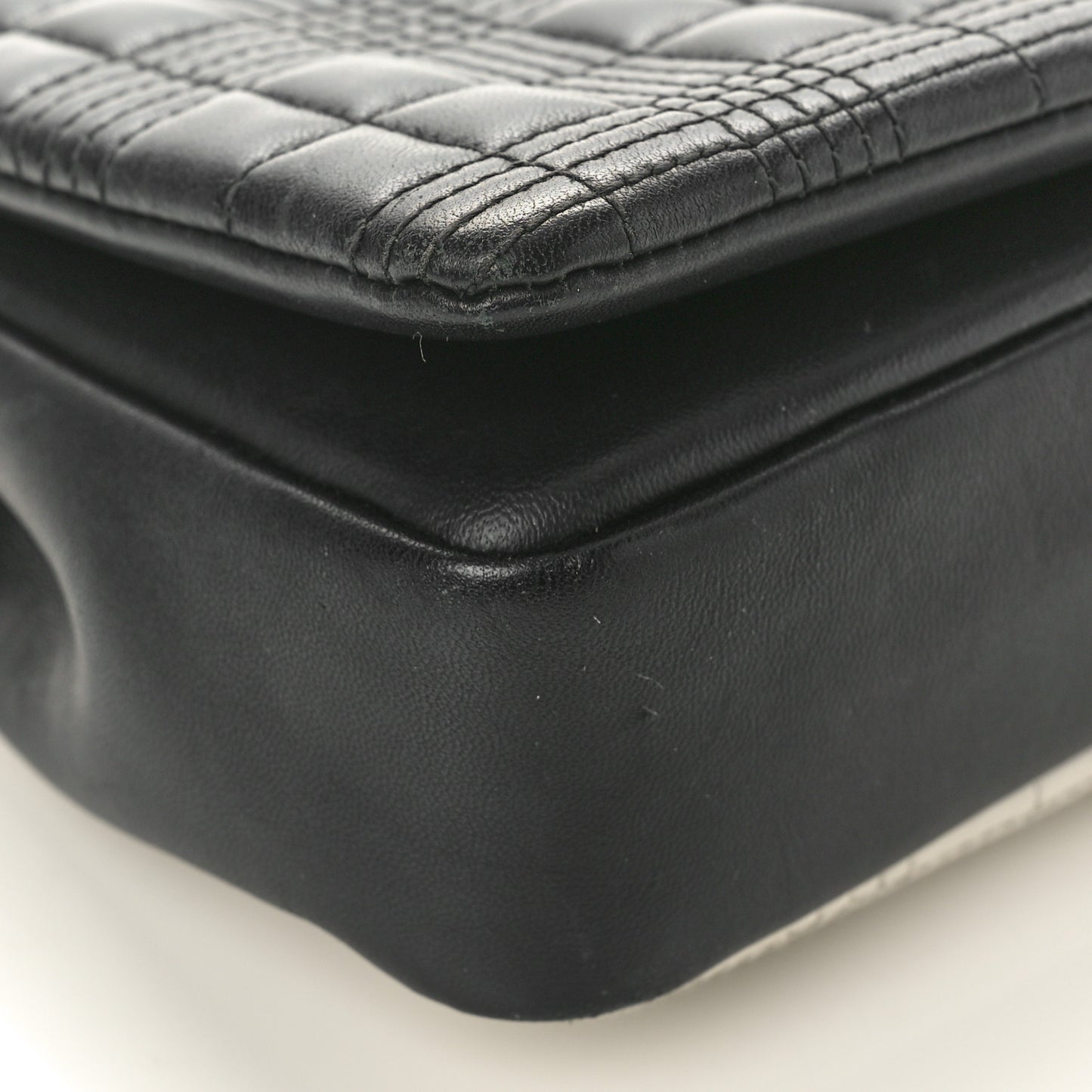 Lambskin Quilted Small Lola Bag White Black