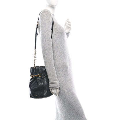 Saint Laurent Lambskin Quilted Le Maillon Bucket Bag Black 2 of 13