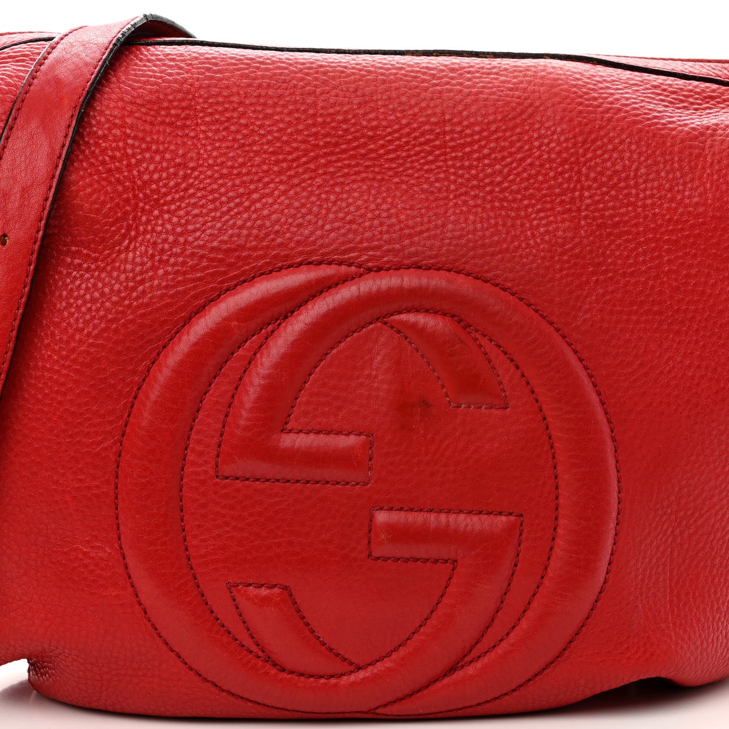 Pebbled Calfskin Medium Soho Hobo Red