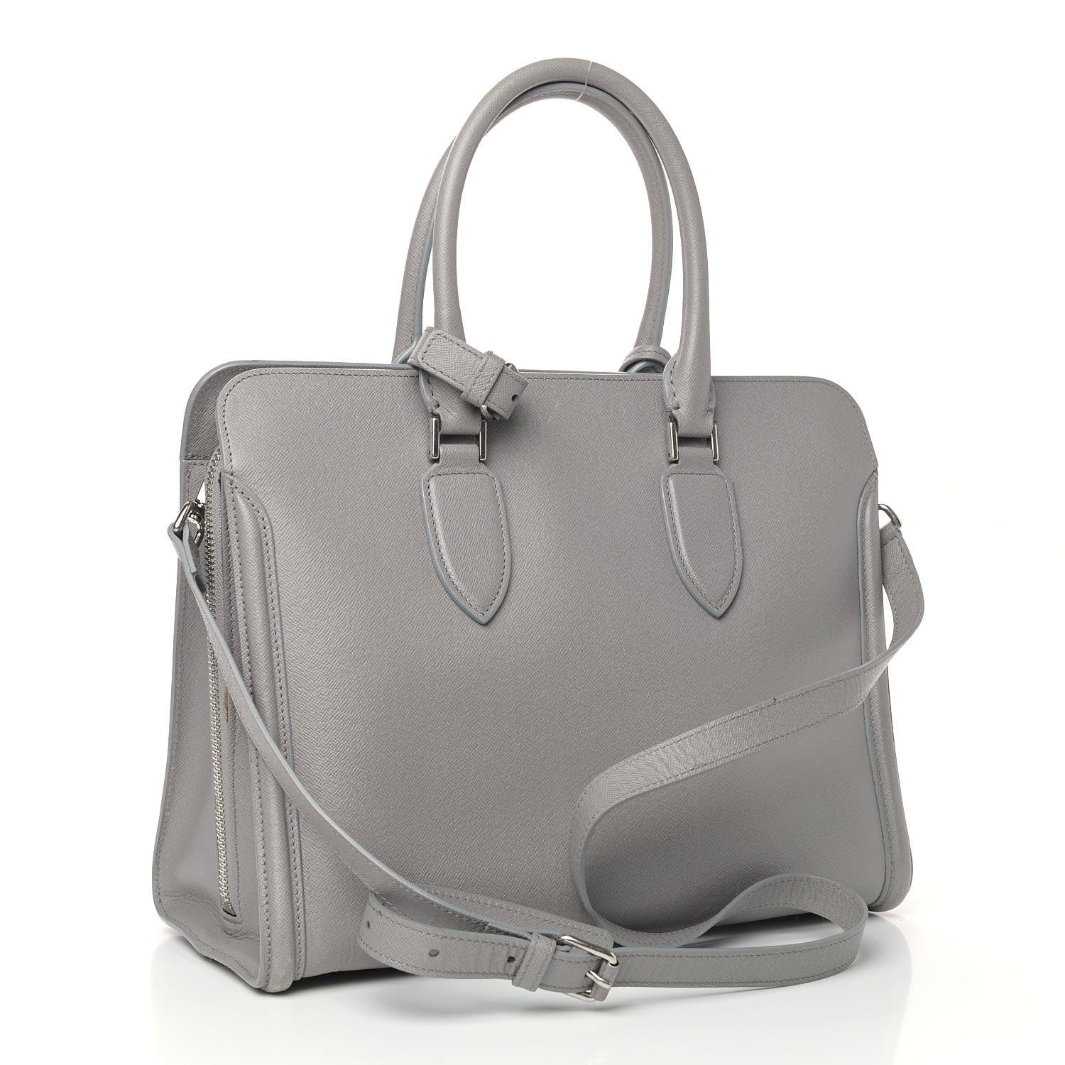 Alexander McQueen Saffiano Heroine Open Tote Grey Melange 2 of 14