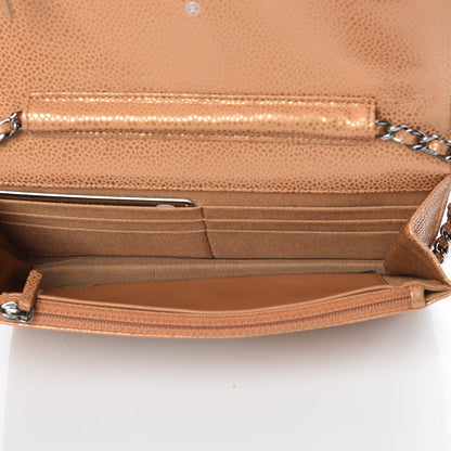 Chanel Metallic Caviar Quilted Wallet On Chain WOC Copper 7 of 11