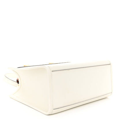 Fendi Vitello King Plexiglass Logo Embossed Small Fendi Sunshine Shopper Tote White Rice 4 of 9