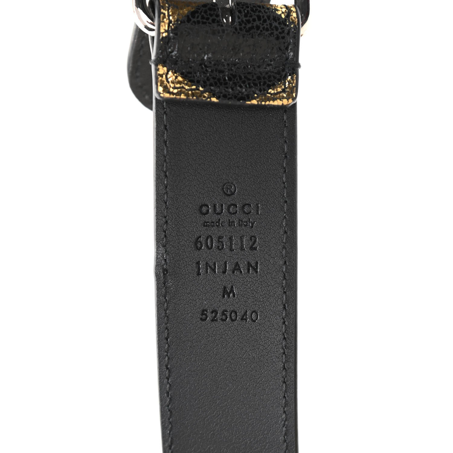 Gucci Metallic Cracked Calfskin Belt Bag Gold Black 8 of 9