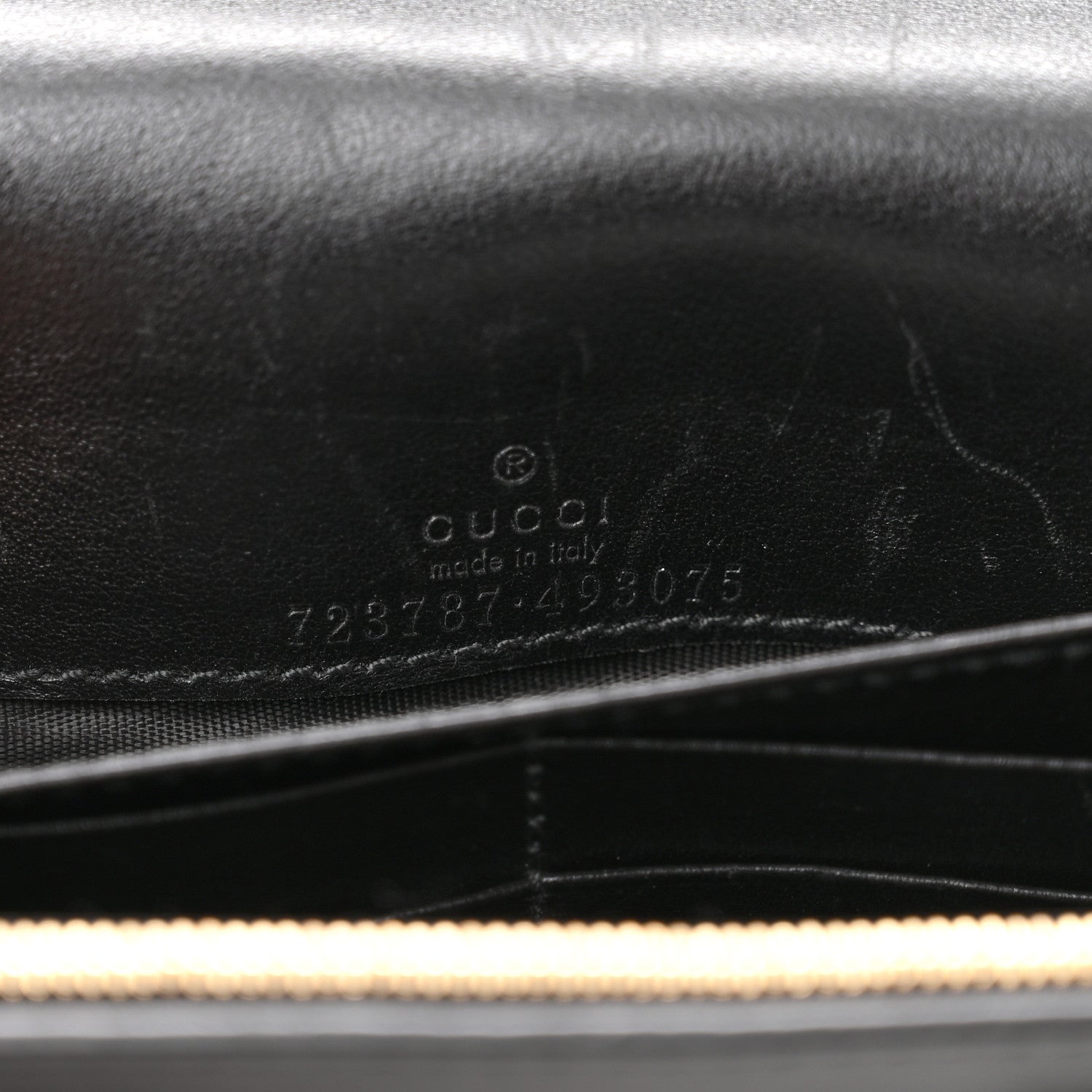 Gucci Calfskin GG Matelasse Chain Wallet Black 5 of 7