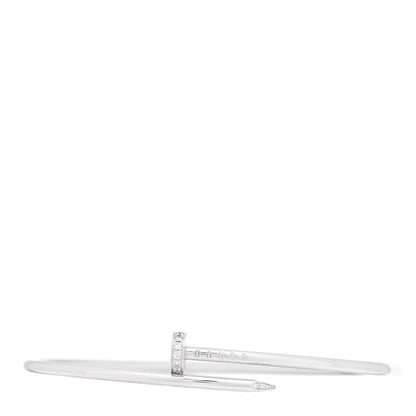 Cartier 18K White Gold Diamond Small Juste Un Clou Bracelet 19 1 of 5