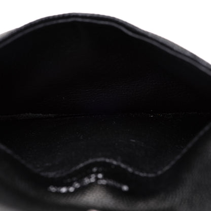 Saint Laurent Grain De Poudre Matelasse Chevron Monogram Compact Wallet Black 5 of 8