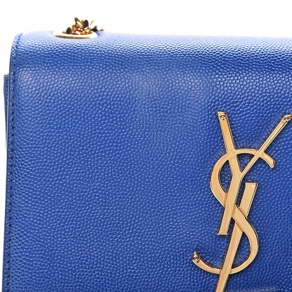 Saint Laurent Grain De Poudre Small Classic Monogram Kate Satchel Royal Blue 10 of 14