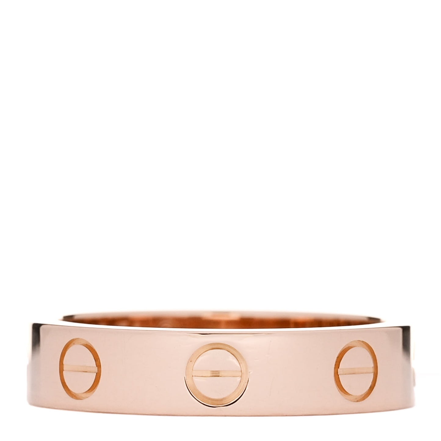 18K Pink Gold Diamond 4mm LOVE Wedding Band Ring 49 4.75