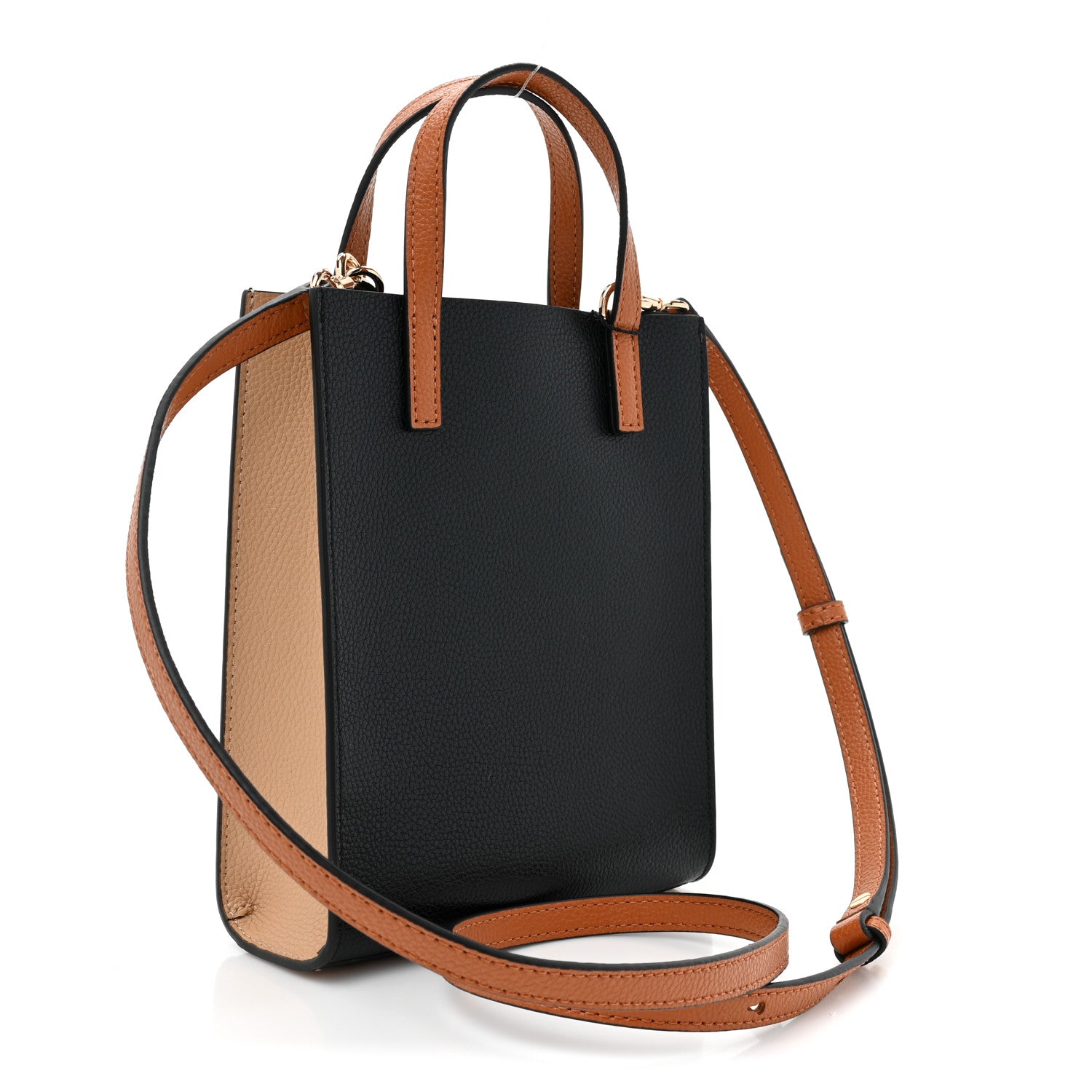 Marc Jacobs Calfskin Micro Grind Tote Bag Smoked Almond Multicolor
