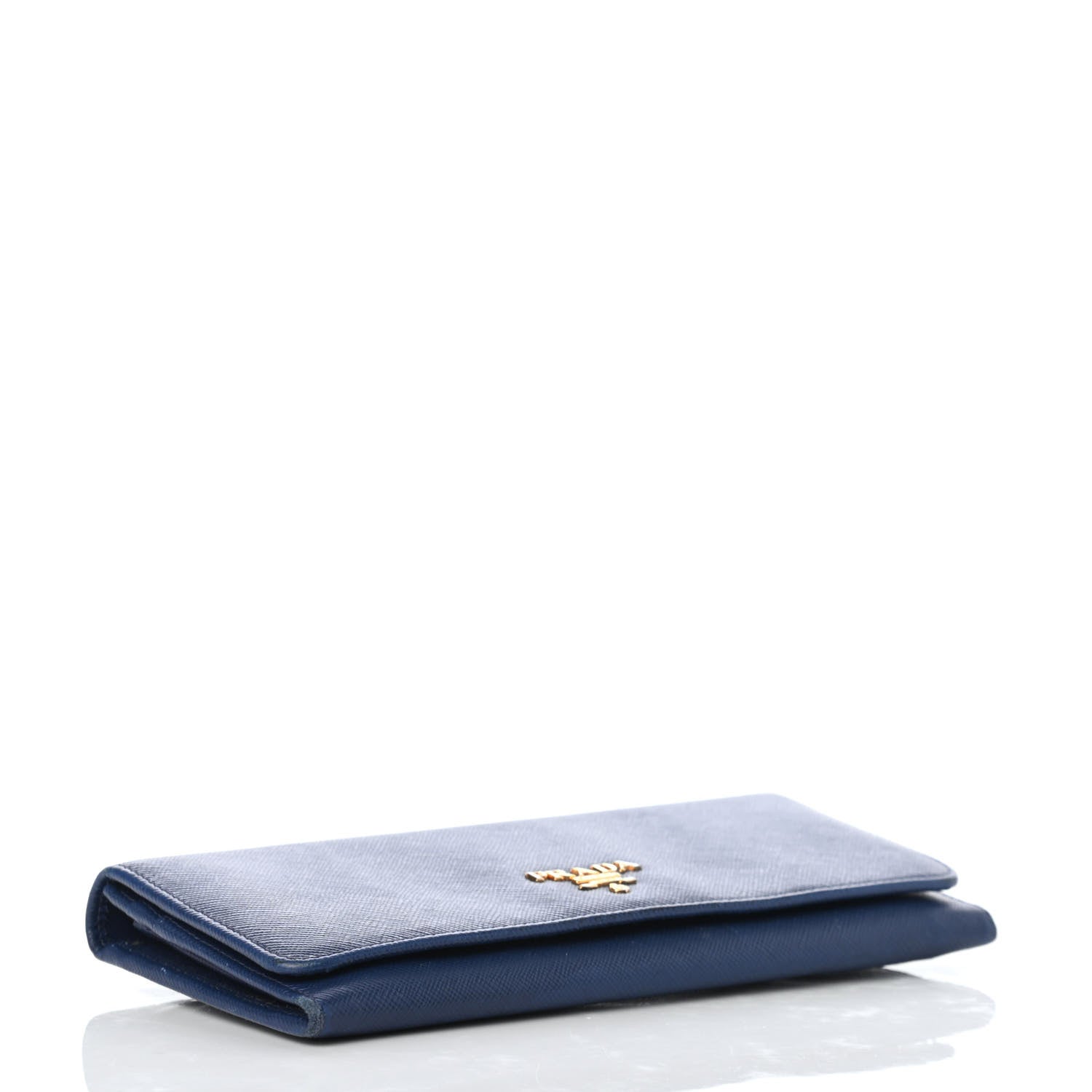 Prada Saffiano Metal Continental Flap Wallet Bleuette 4 of 9