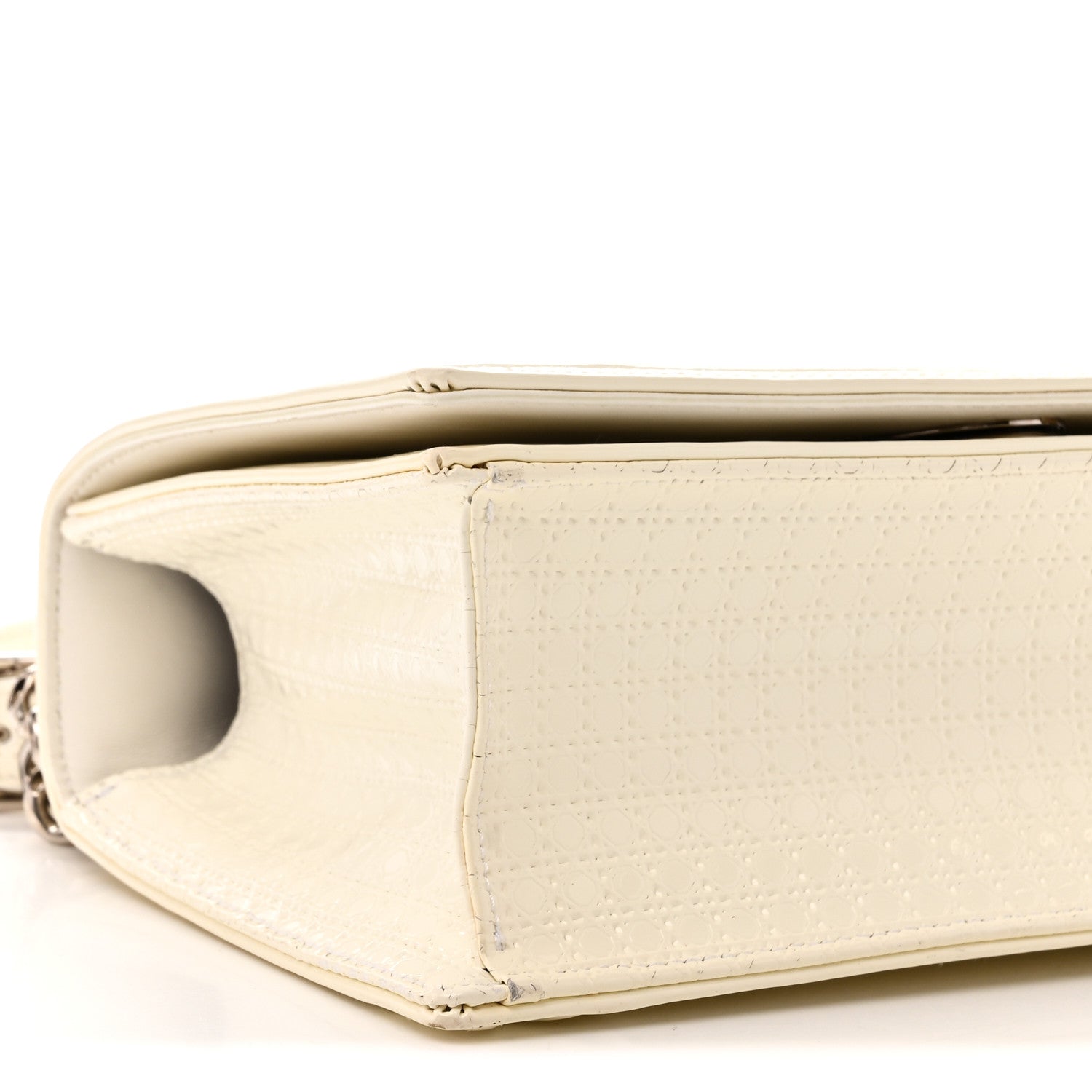 Christian Dior Patent Micro-Cannage Small Diorama Flap Bag White 8 of 9