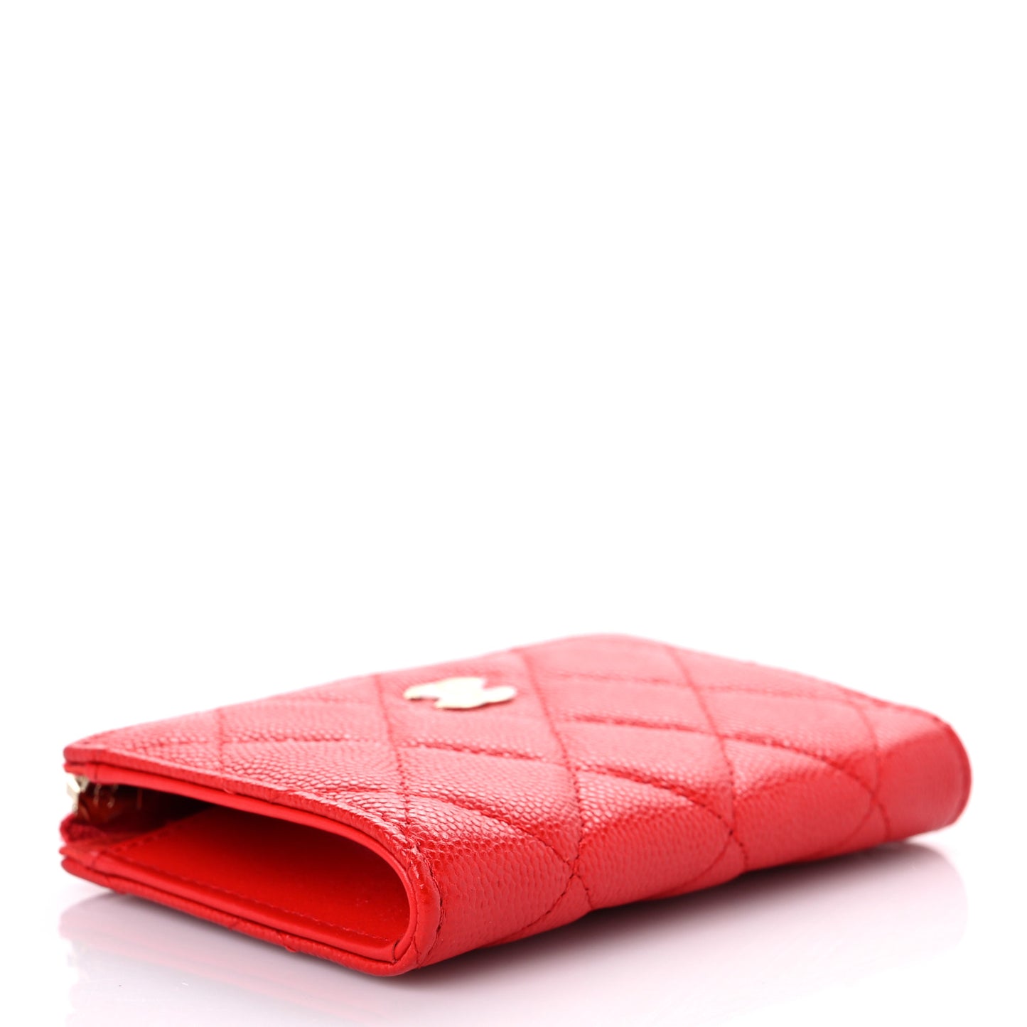 Caviar Quilted Zipped Key Holder Case Red