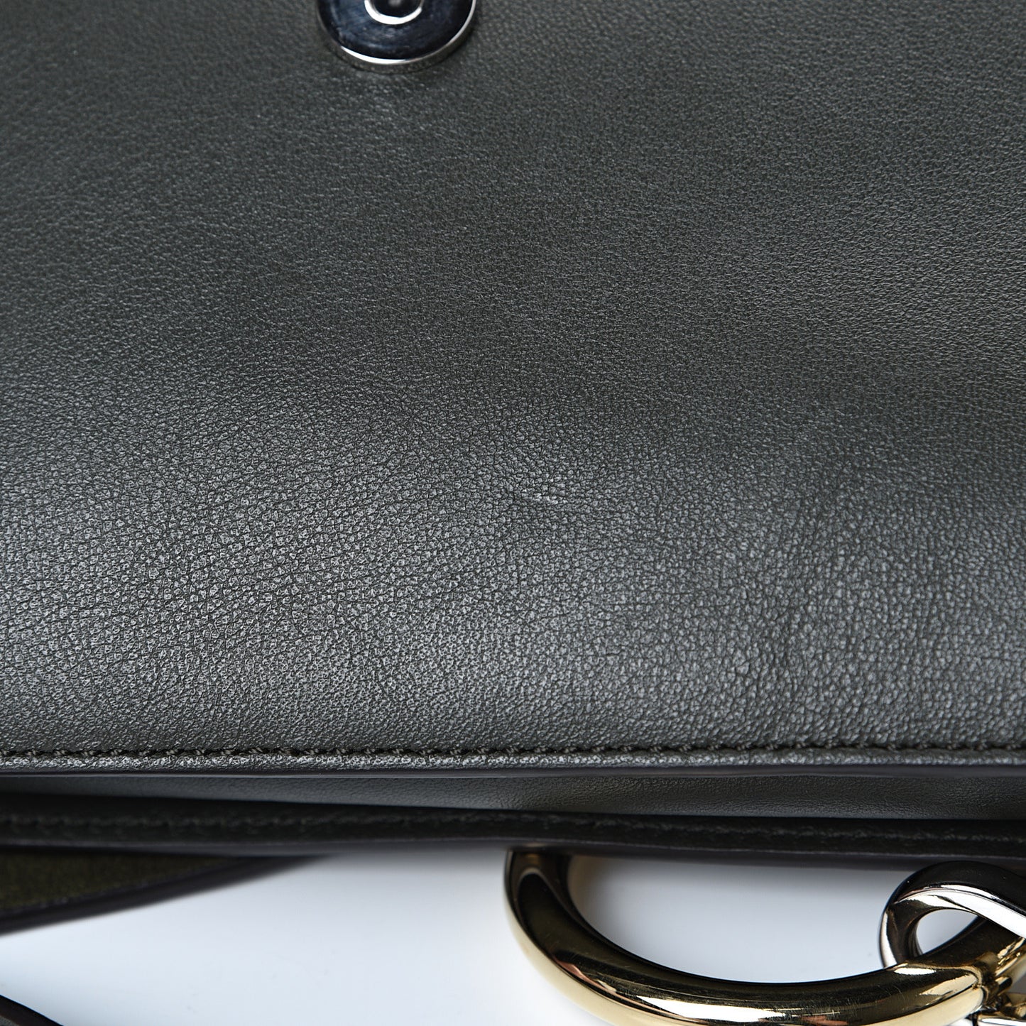 Suede Calfskin Small Faye Shoulder Bag Deep Forest