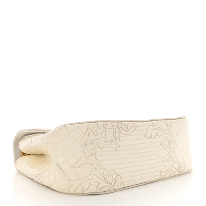 Versace Patent Quilted Medusa Chain Shoulder Bag White 4 of 17