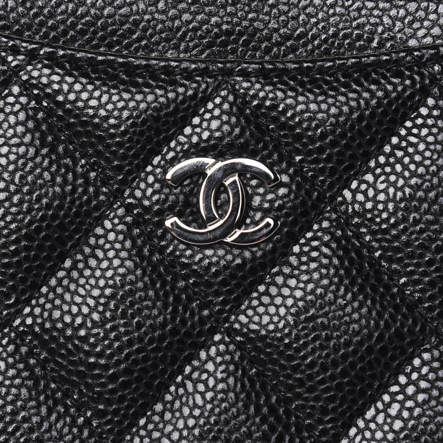 Chanel Caviar Quilted CC Zip Card Holder Black 12 of 13