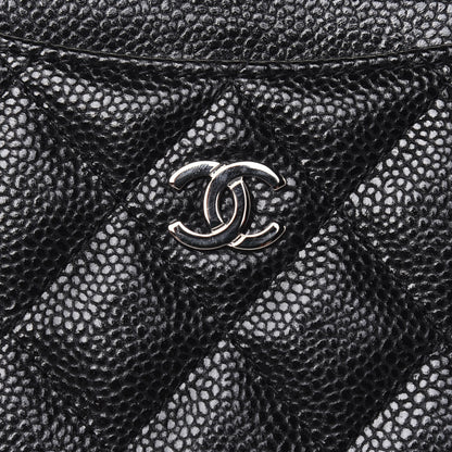 Chanel Caviar Quilted CC Zip Card Holder Black 12 of 13