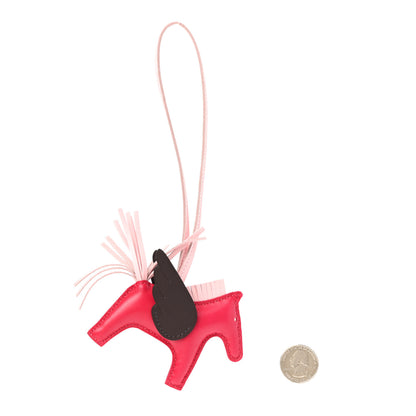 Hermes Milo Lambskin Grigri Rodeo Pegase Horse Bag Charm PM Framboise Rose Sakura Rouge Sellier 2 of 5