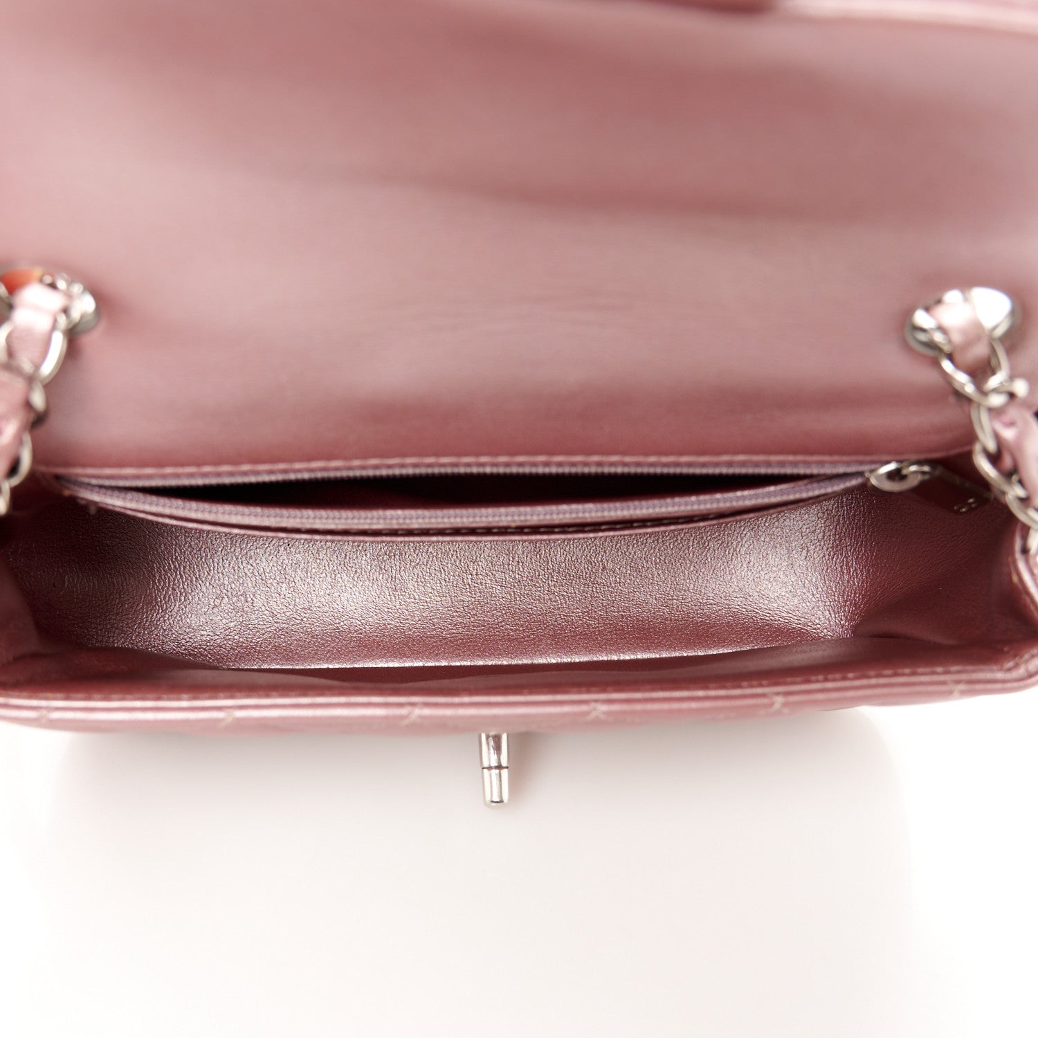 Chanel Metallic Lambskin Quilted Mini Rectangular Flap Pink 5 of 11