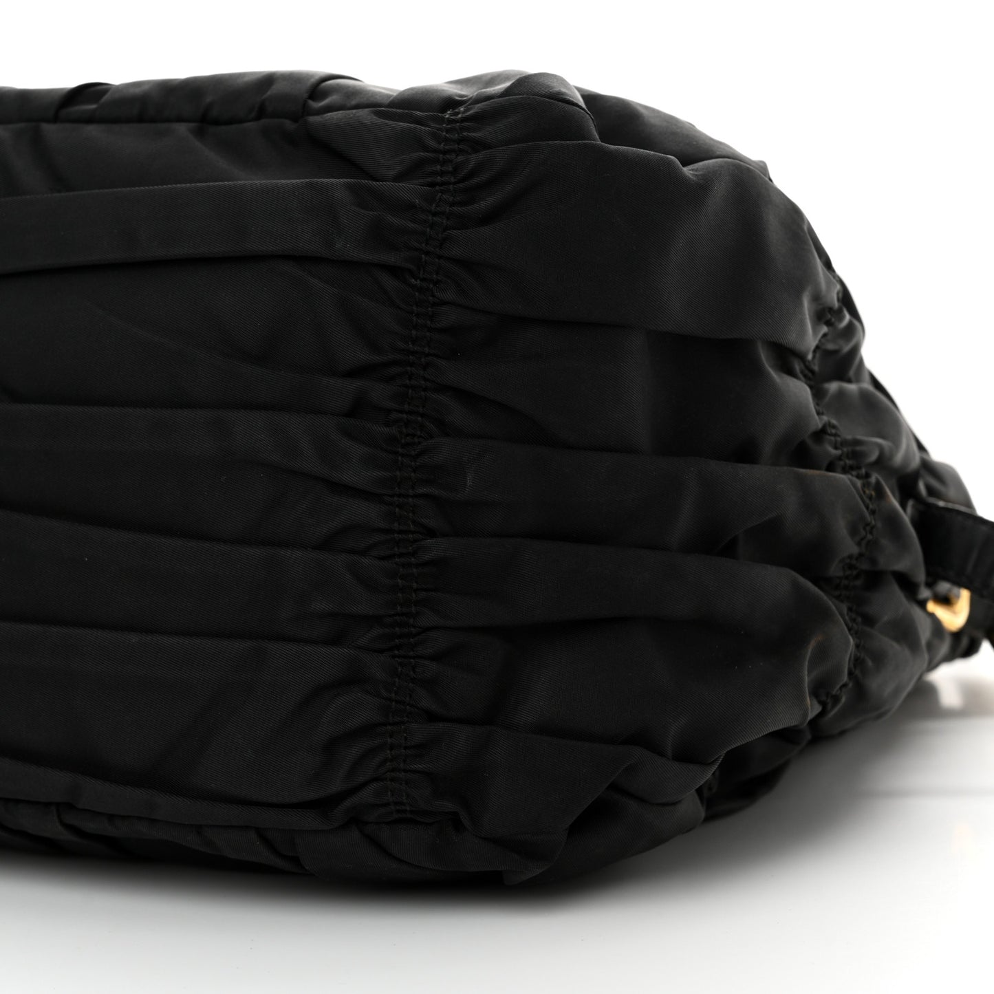 Tessuto Nylon Nappa Braided Gaufre Shopping Satchel Black