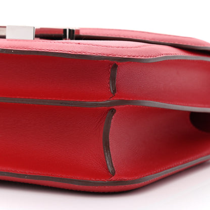 Hermes Swift Toile H Berline Constance 24 Rouge Piment Ecru 10 of 11