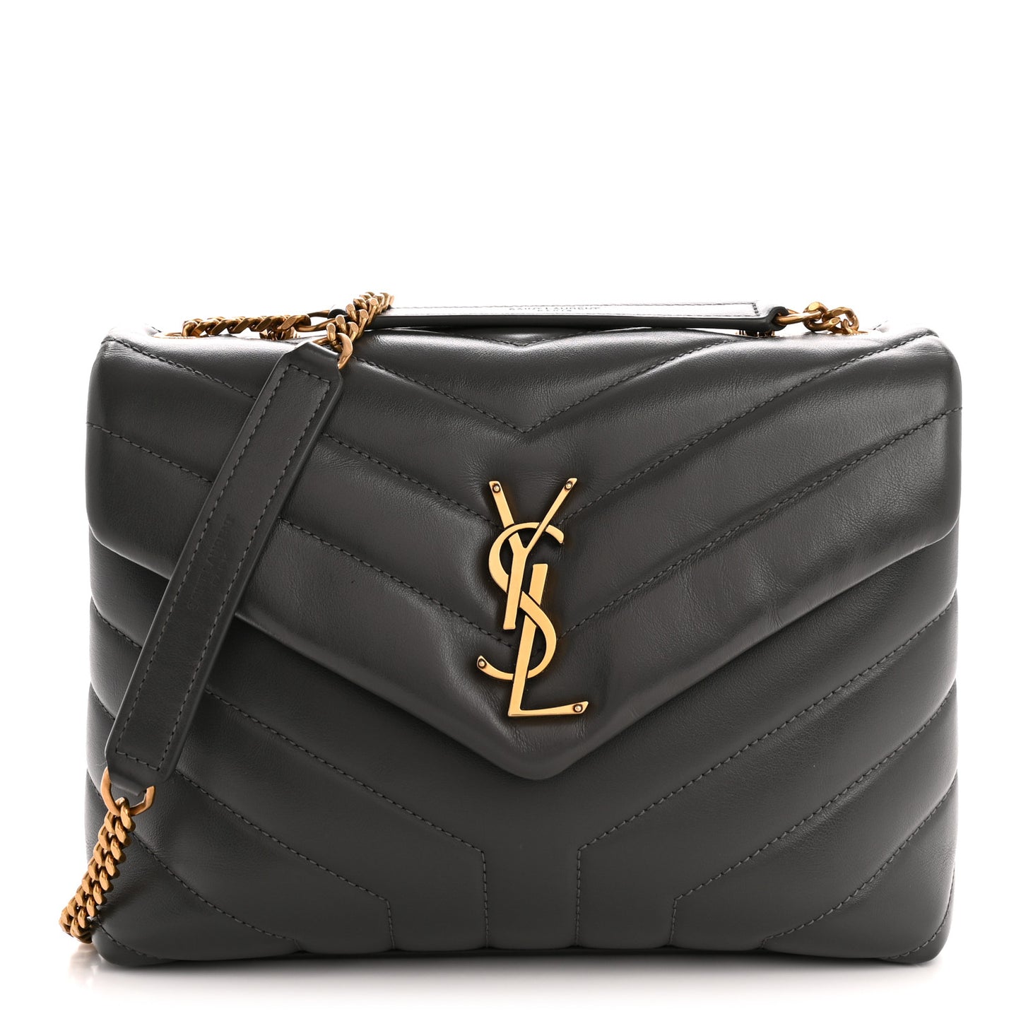 Calfskin Y Quilted Monogram Small Loulou Chain Satchel Storm
