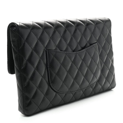 Chanel Caviar Quilted Flap Clutch Black 2 of 6