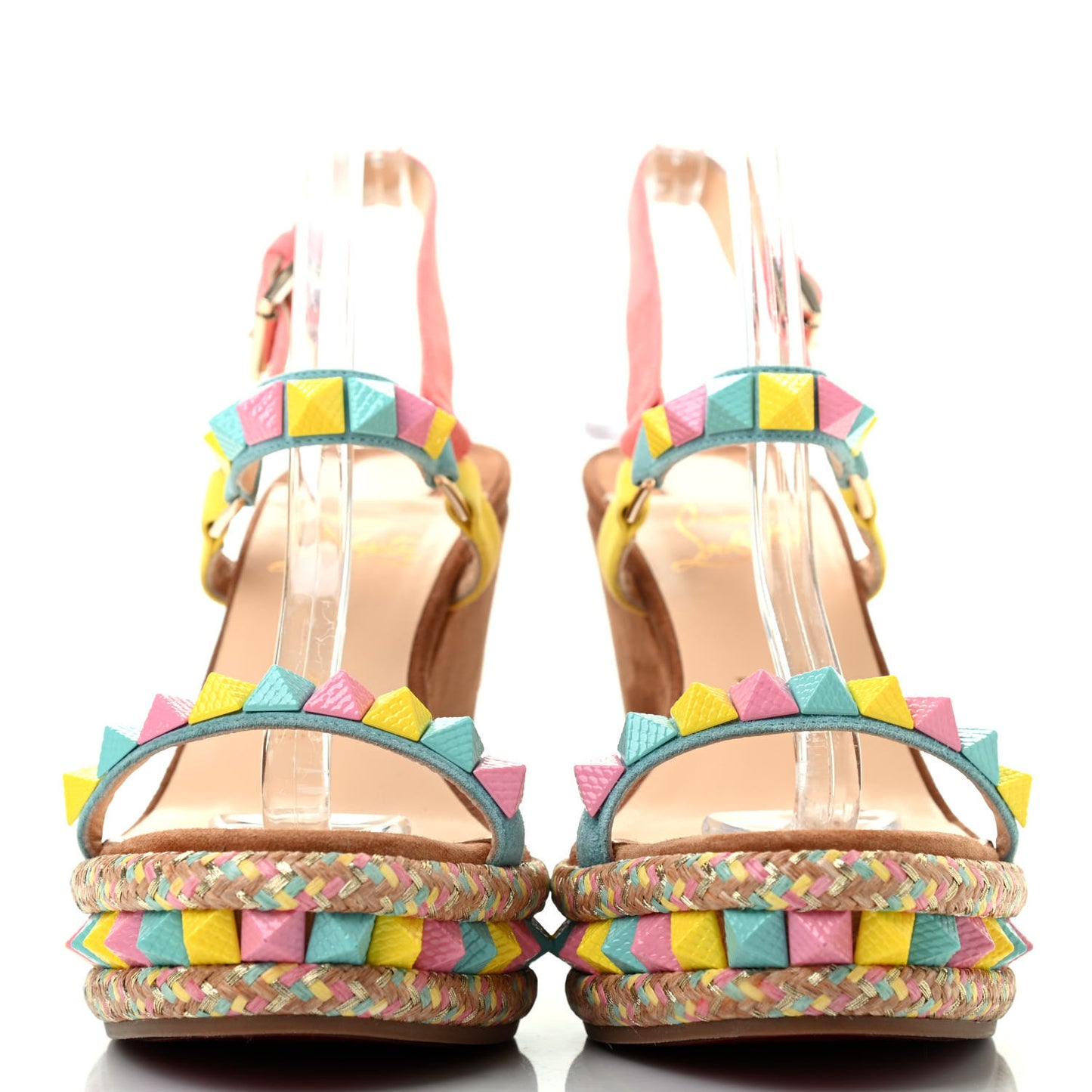 Veau Velours Pyraclou 110 Wedge Sandals 39 Biscotto