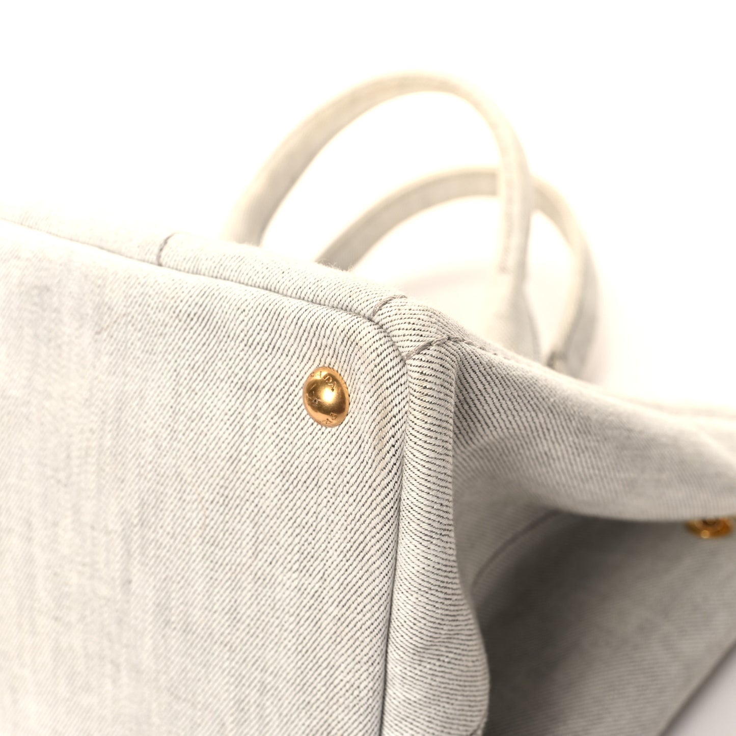 Denim Logo Tote White