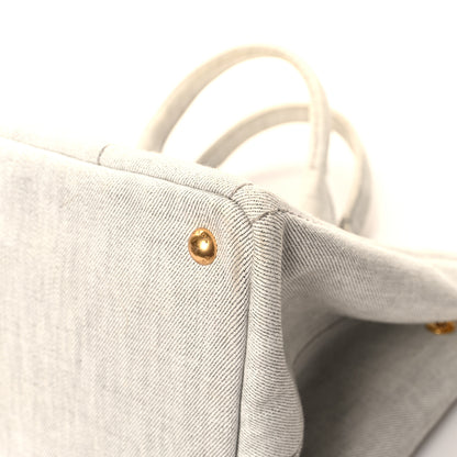 Prada Denim Logo Tote White 9 of 13
