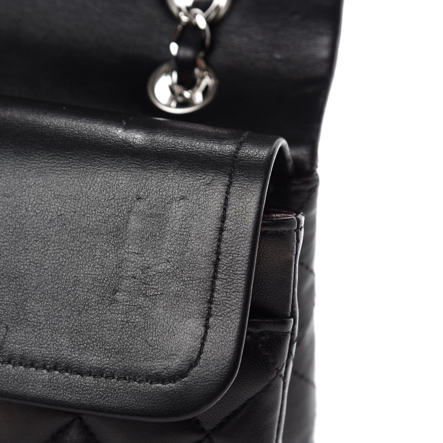 Lambskin Quilted Medium Double Flap Black