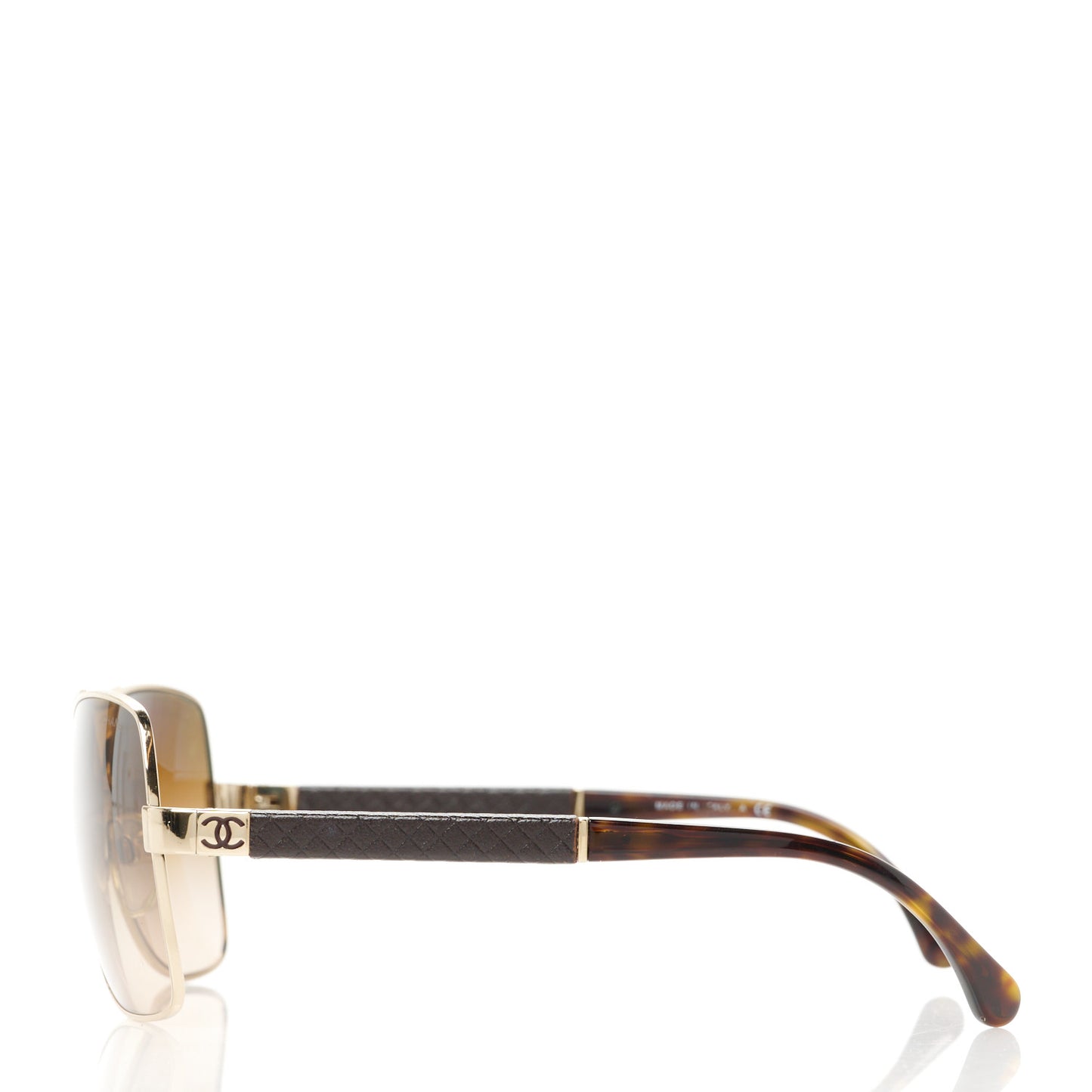 Lambskin Quilted CC Aviator Sunglasses 4195-Q Brown