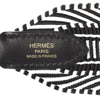 Hermes Toile Swift 50mm Sangle Cavale Shoulder Strap Black Ecru 5 of 6