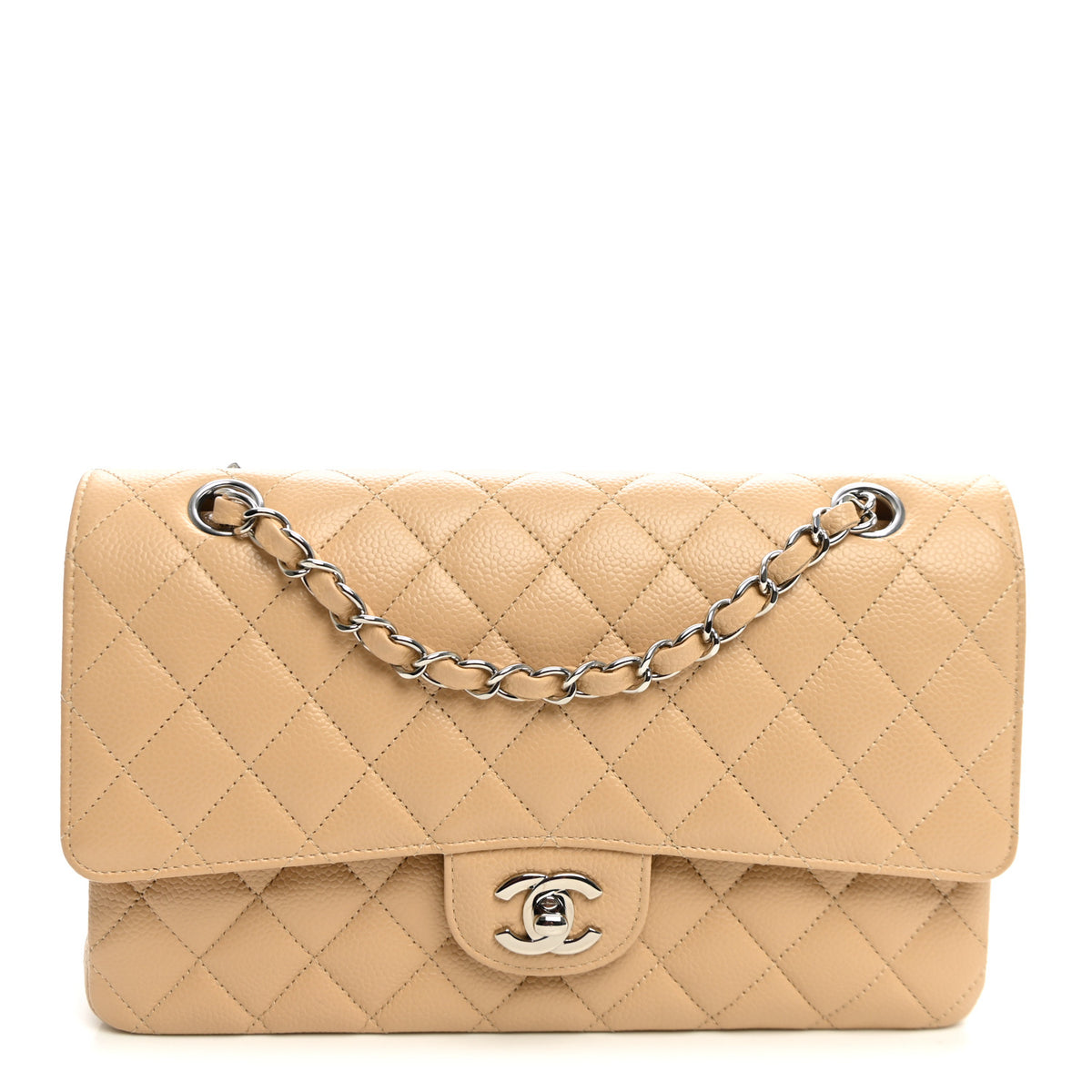 Chanel Caviar Quilted Medium Double Flap Beige 1 of 10