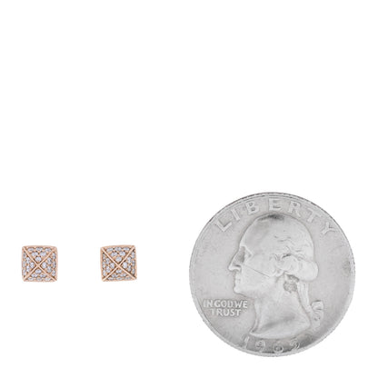 Hermes 18K Rose Gold Diamond Clou d'H Stud Earrings 2 of 6