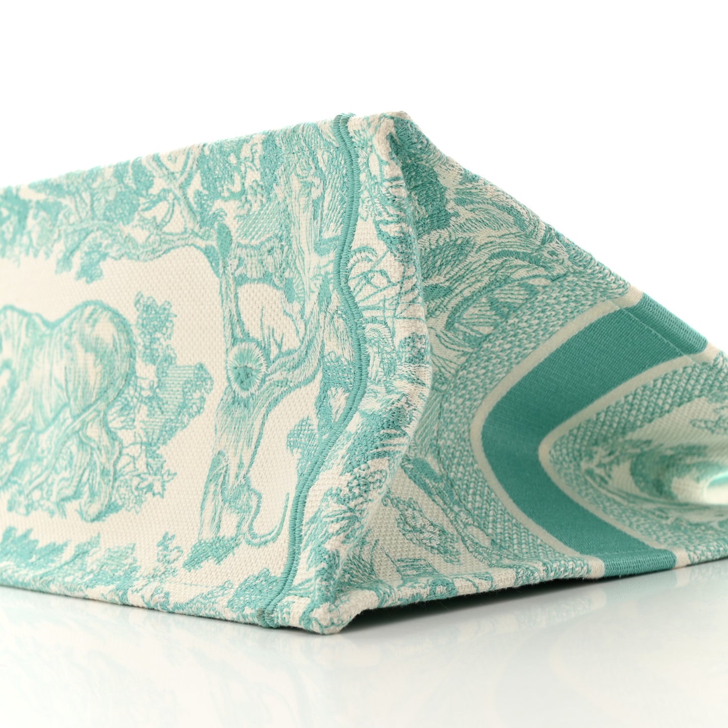 Canvas Embroidered Medium Dioriviera Toile De Jouy Book Tote Aquamarina