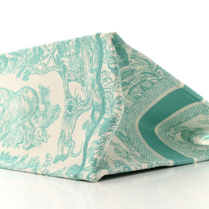 Christian Dior Canvas Embroidered Medium Dioriviera Toile De Jouy Book Tote Aquamarina 10 of 13