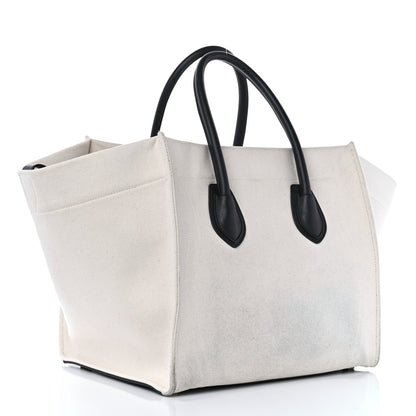 Celine Cotton Canvas Medium Phantom Luggage White 3 of 12