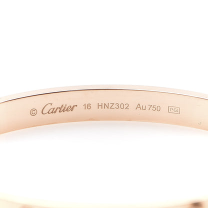 Cartier 18K Pink Gold LOVE Bracelet 16 5 of 8
