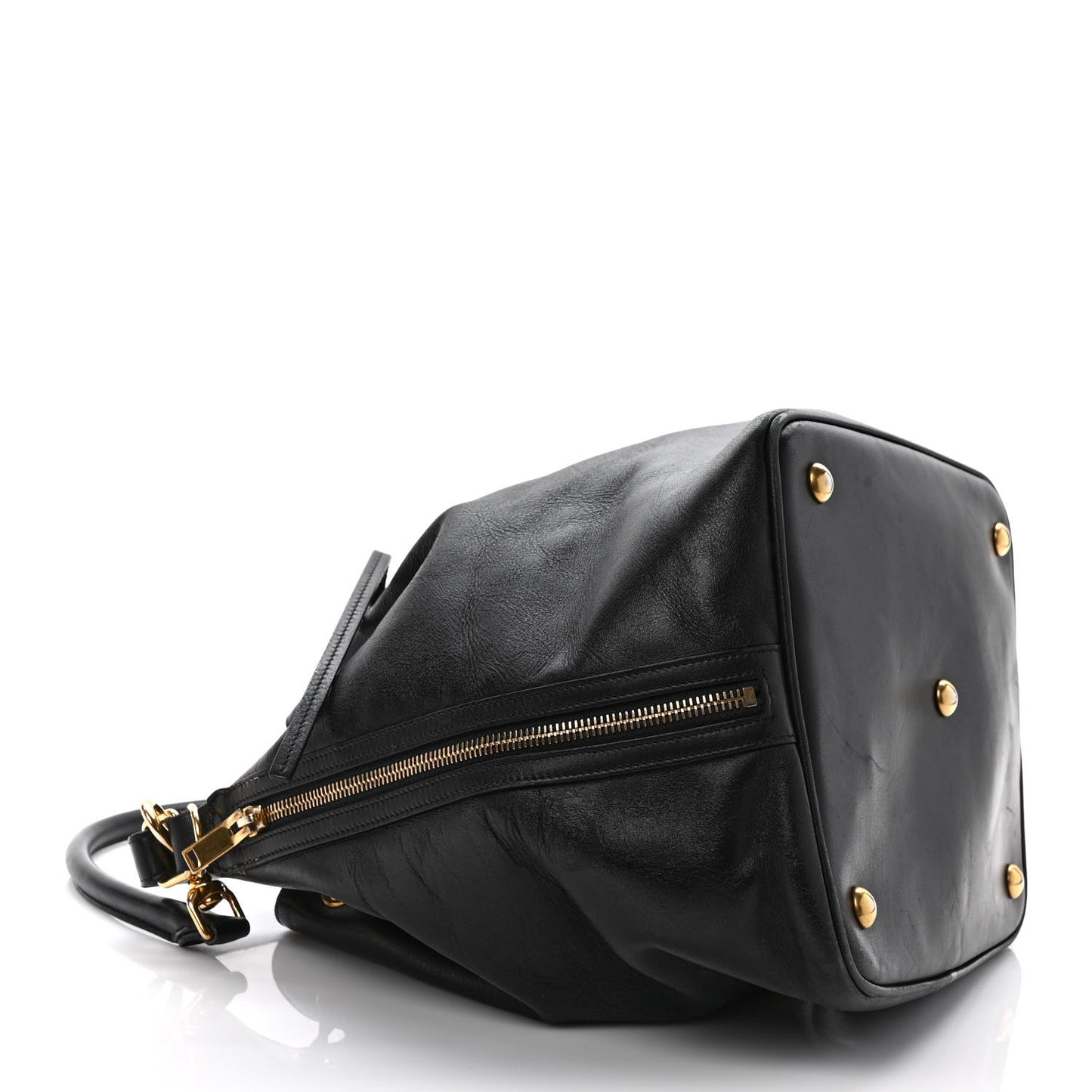 Calfskin Large Emmanuelle Bucket Bag Black