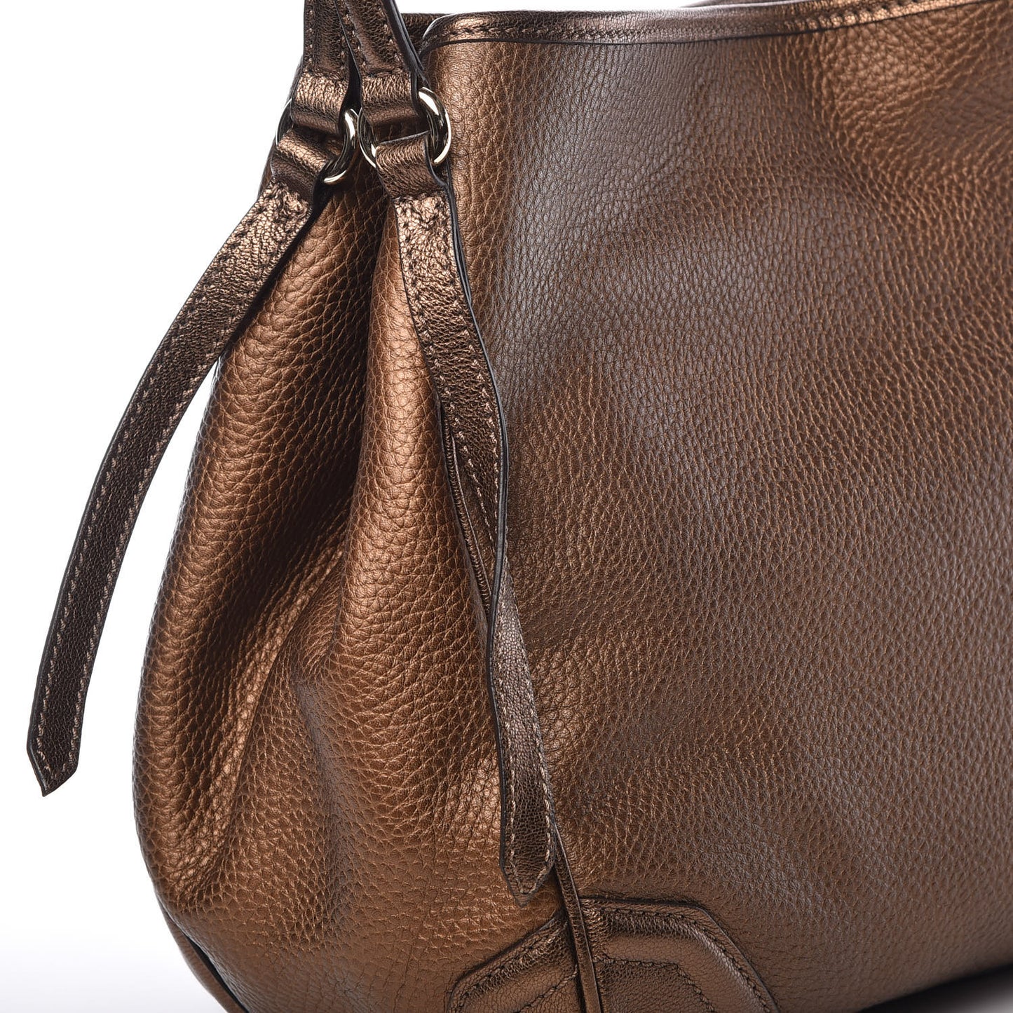 Grainy Calfskin Small Canterbury Tote Antique Gold