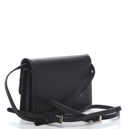 Prada Saffiano Metal Flap Wallet With Strap Black 2 of 14